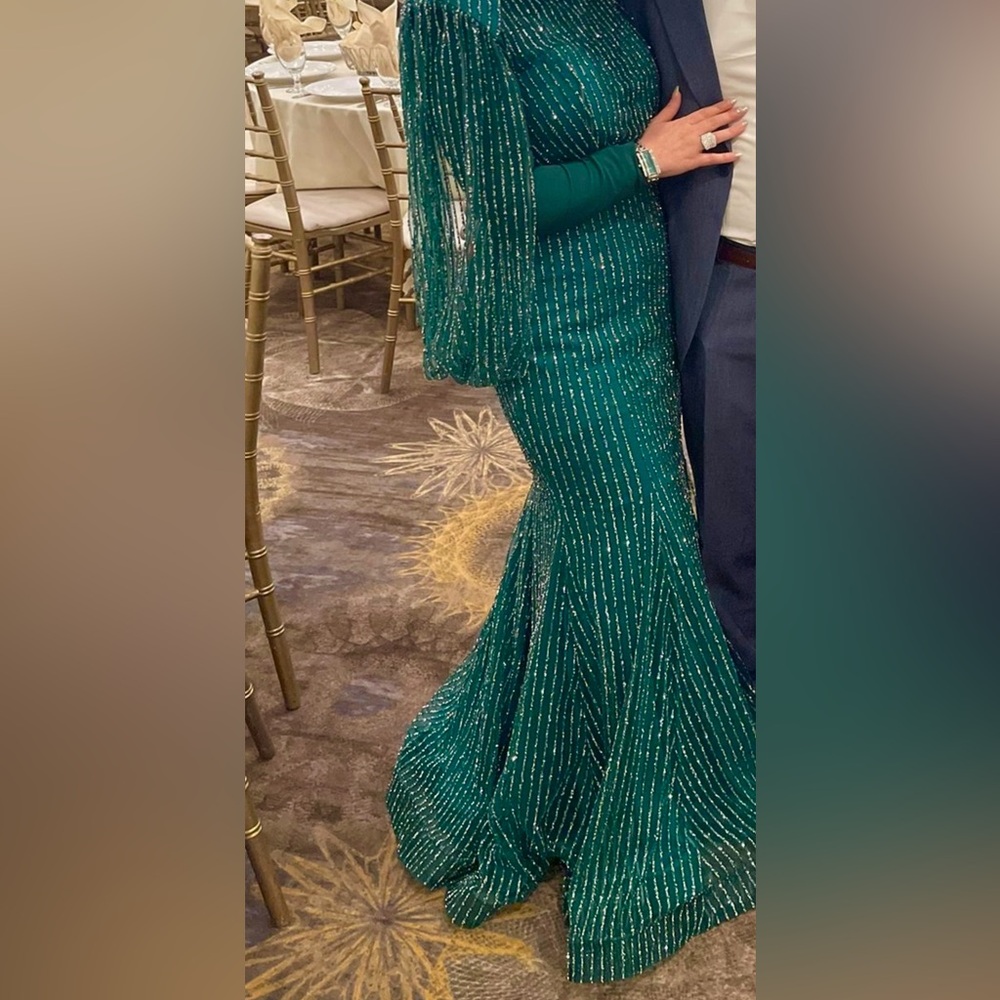 Elegant emerald Green dress